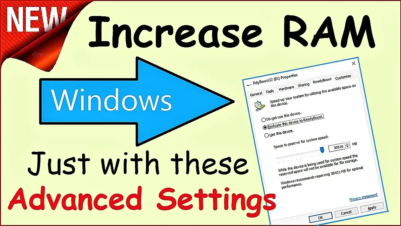 Increase RAM Windows 10 8 7 just with these Advanced Settings | How to get more RAM